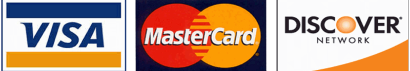 We Take Visa, MasterCard, Discover As Forms Of Credit Card Payments